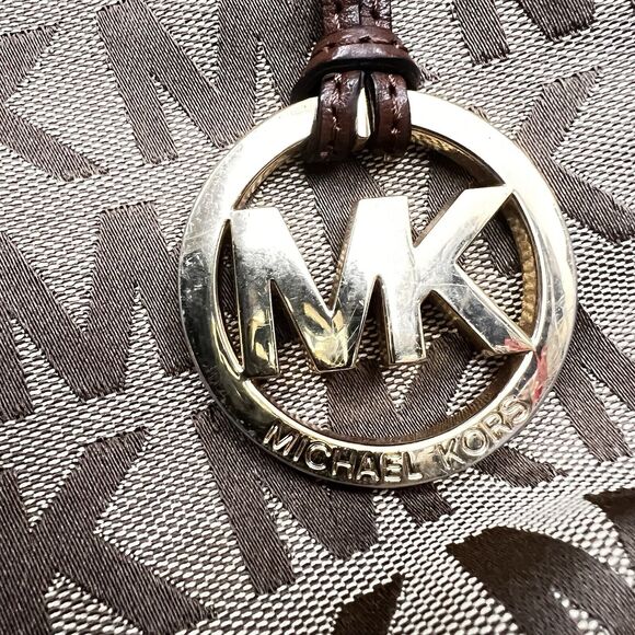 Michael Kors Khaki Signature Canvas Double Handles Tote Bag - Picture 14 of 16